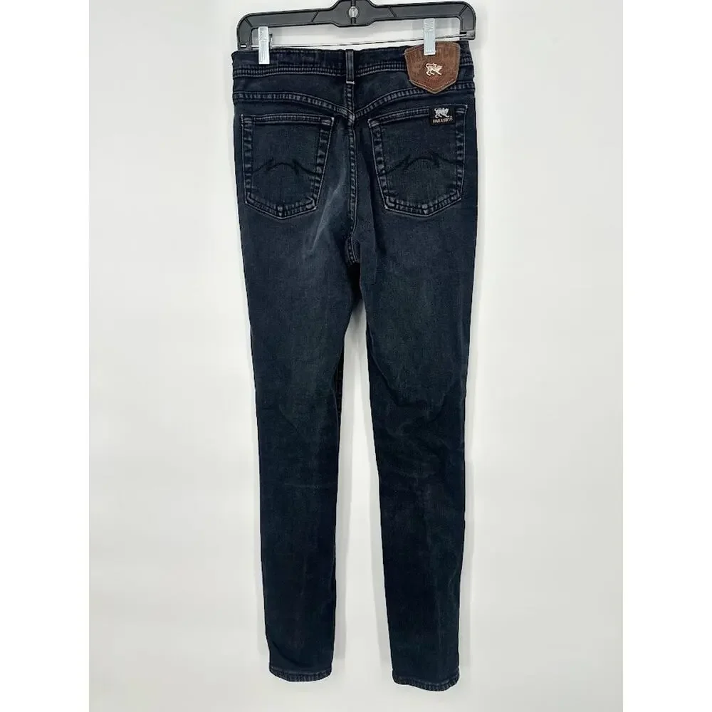 Vintage Y2K PARASUCO Skinny Jeans Black Stretch Denim Womens Size 30 Streetwear